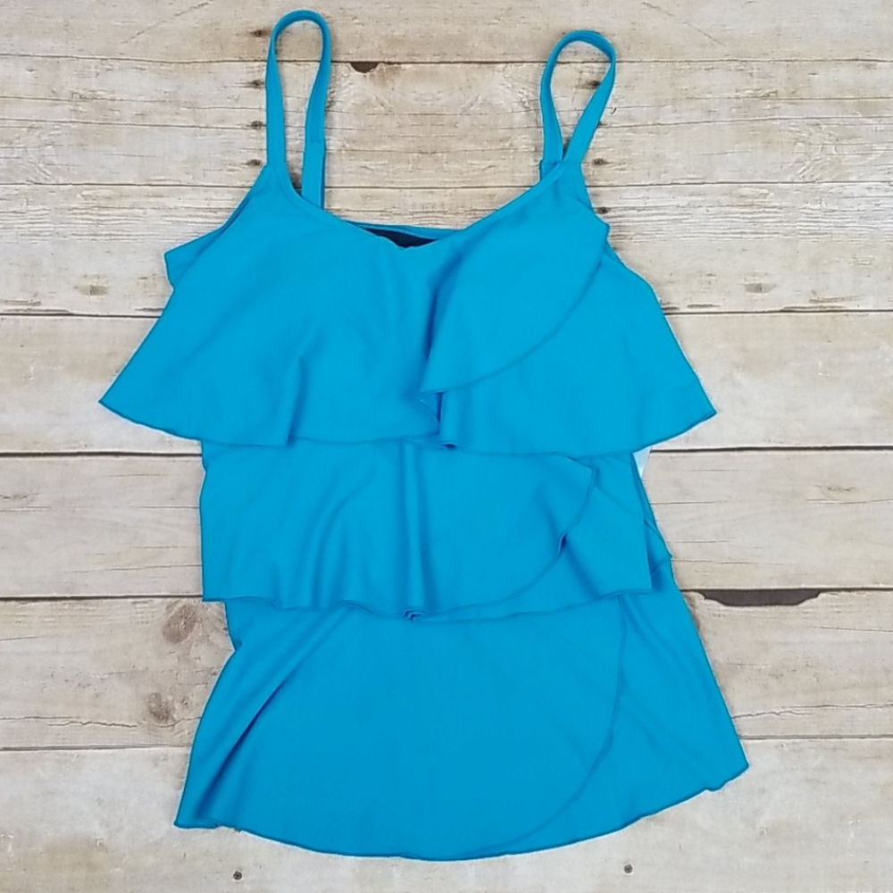 Coldwater Creek Layered Ruffles Tankini Swim Top